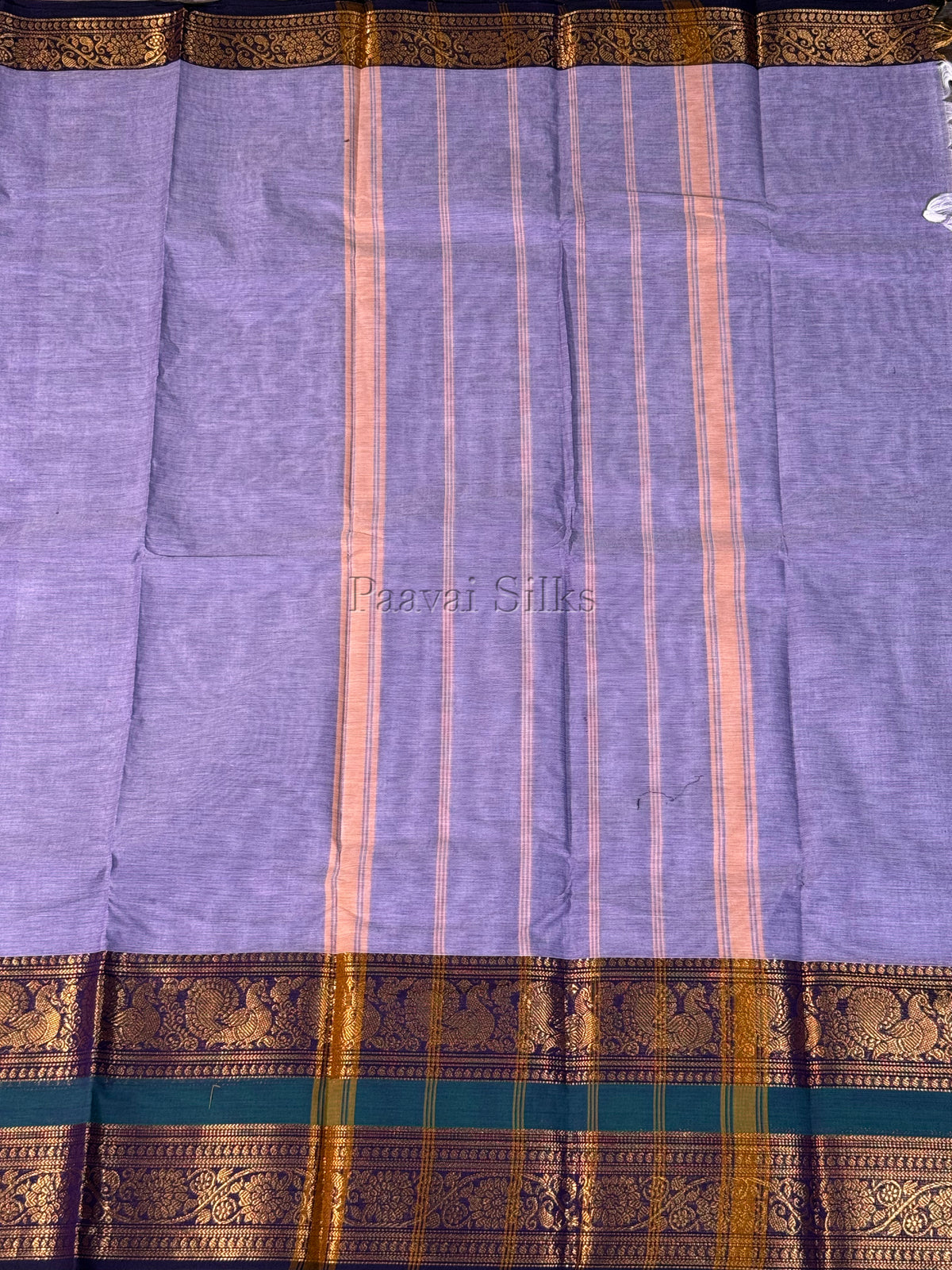 Lavender Saree with Deep Navy Border
