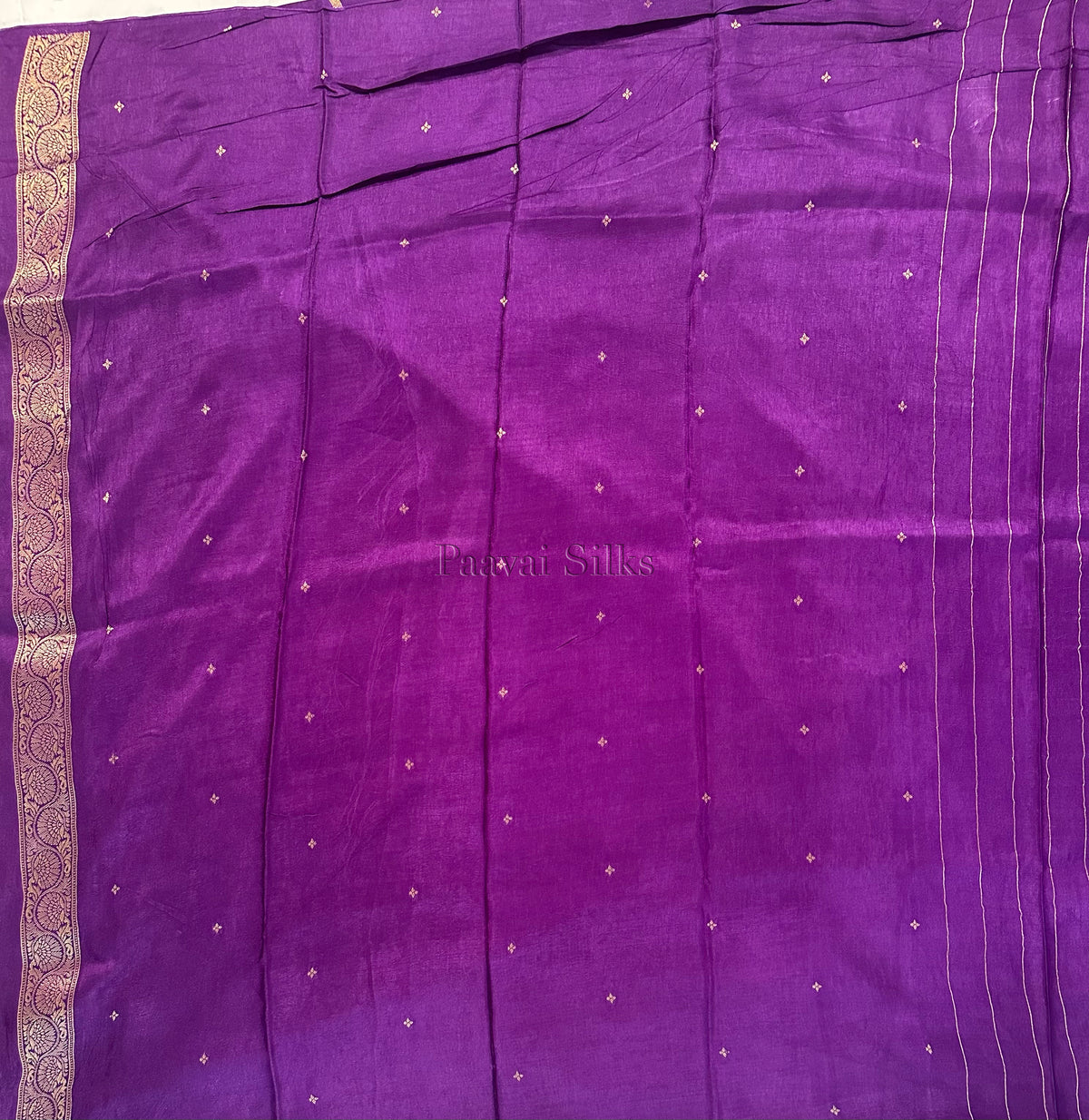 Ice Blue & Plum Purple Half and Half Saree with Gold Zari Checks