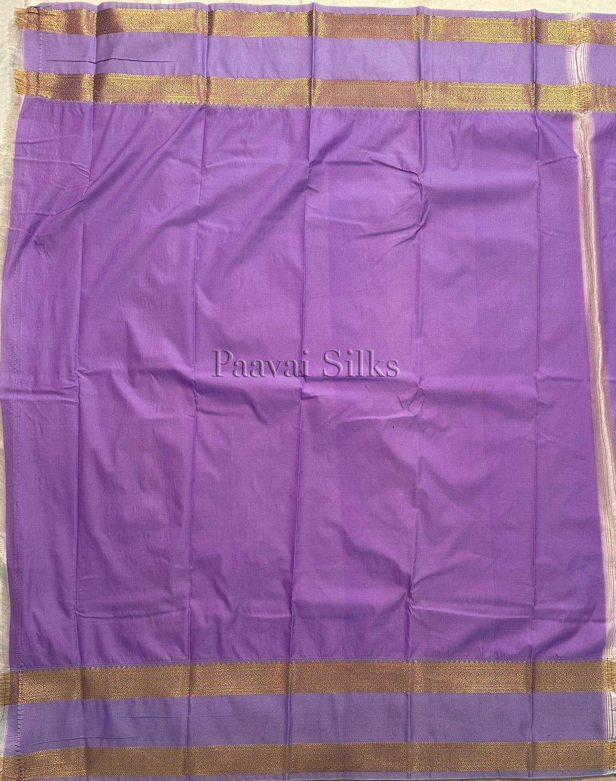 Mocha Brown Saree with Lavender Rettapet Border