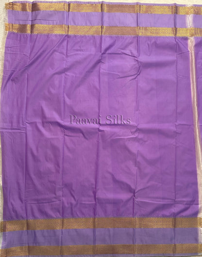 Mocha Brown Saree with Lavender Rettapet Border