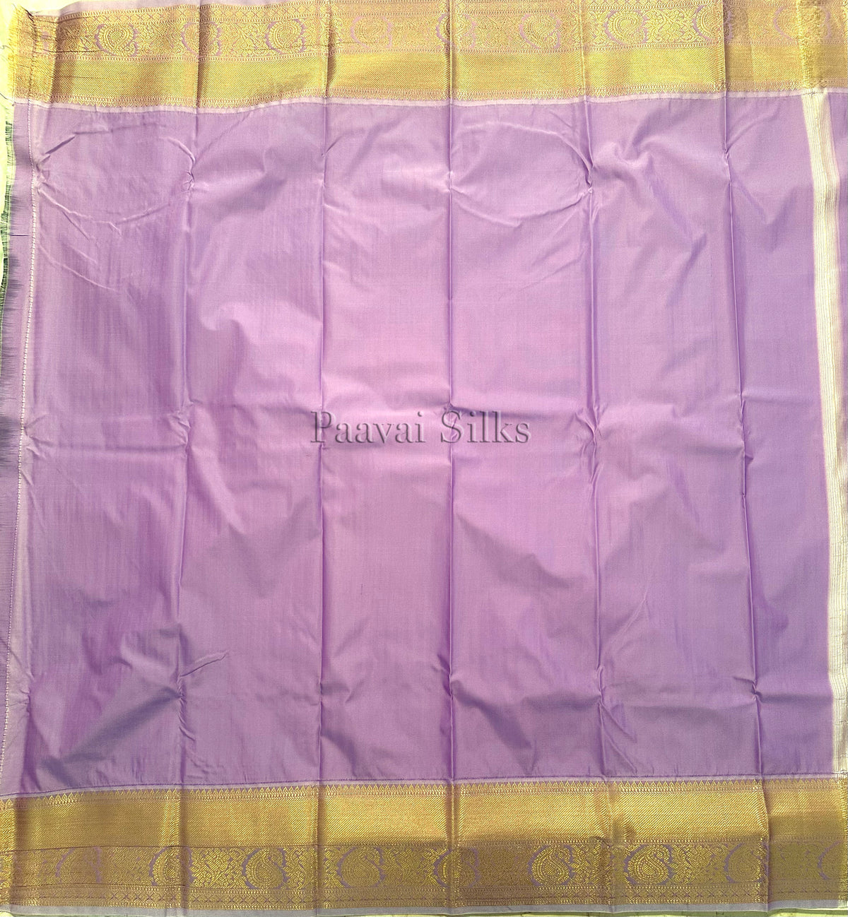Deep Purple Saree with Gold Zari 1000 Buttas & Lavender Border