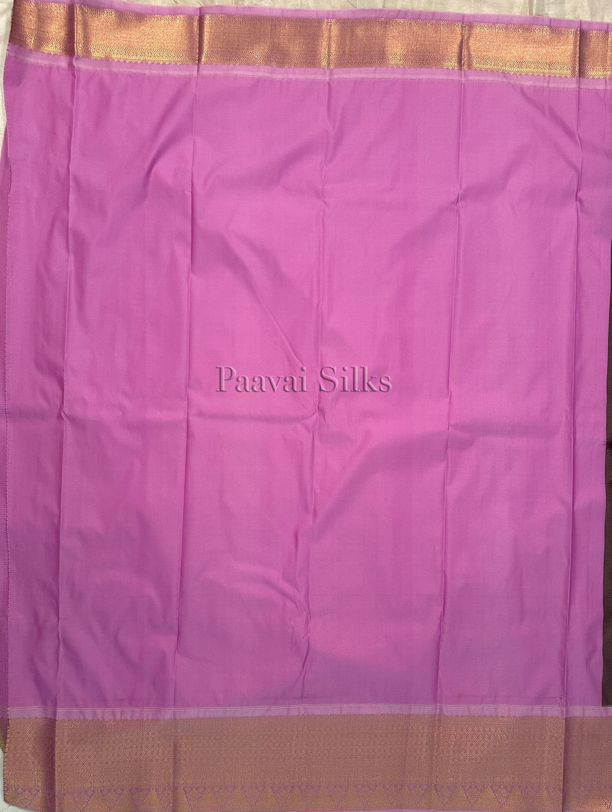 Mocha Brown Saree with All-over 1000 Buttas in Gold Zari & Lilac Border