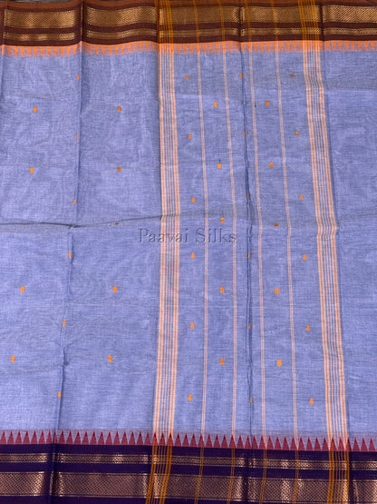 Greyish Blue Saree with ganga jamuna Border