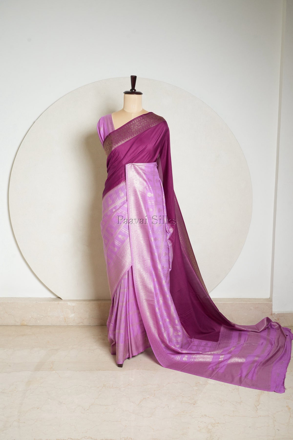 Purple & Lavender Half and Half Jhumka Saree