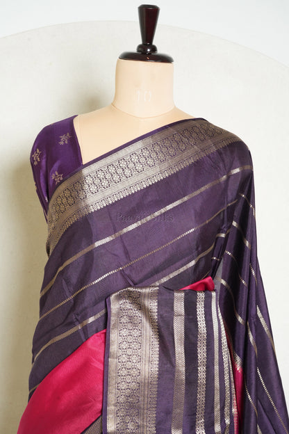 Magenta Saree with Deep Purple border