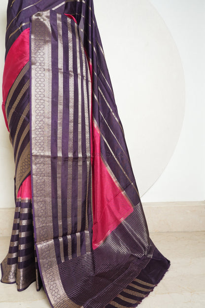 Magenta Saree with Deep Purple border
