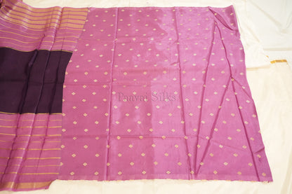 Mauve Pink Saree with Deep Purple Contrast border