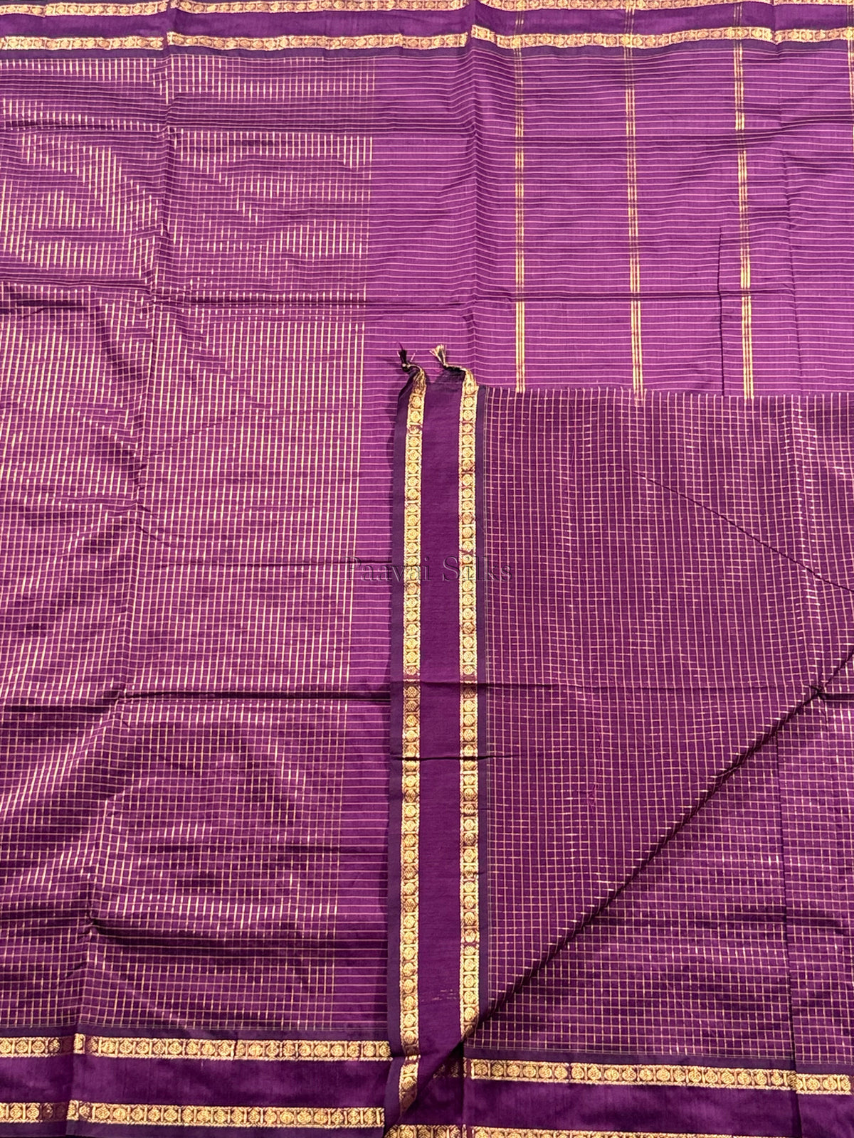 Wine Muthu Kattam Cotton Saree with Rettapet Border